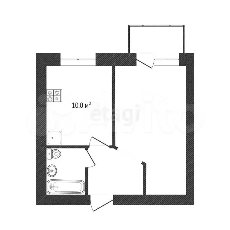 1-к. квартира, 35 м, 3/5 эт. - Фото 0