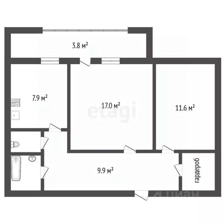 2-к кв. Воронежская область, Воронеж Ученический пер., 5 (56.0 м) - Фото 2