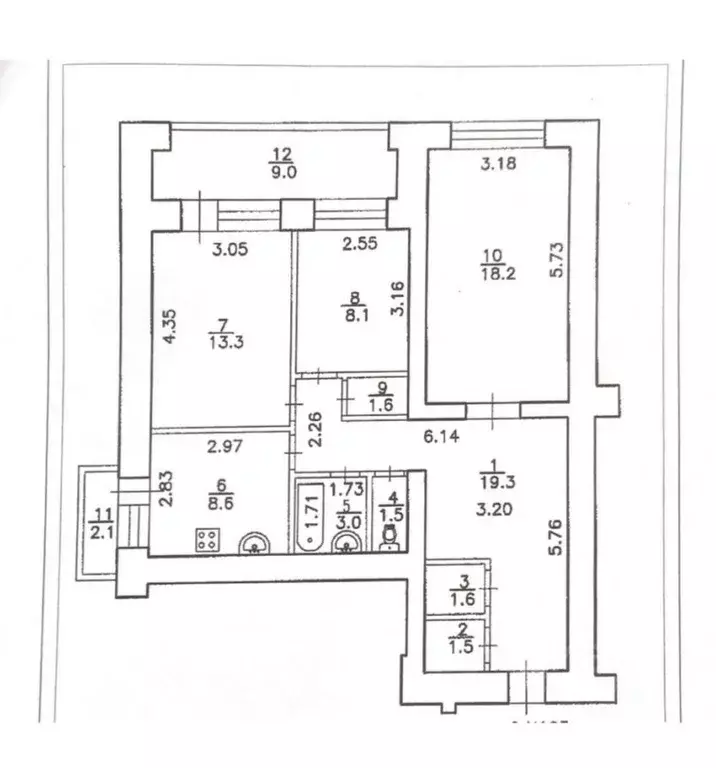 3-к кв. Башкортостан, Уфа Российская ул., 10 (76.7 м) - Фото 0