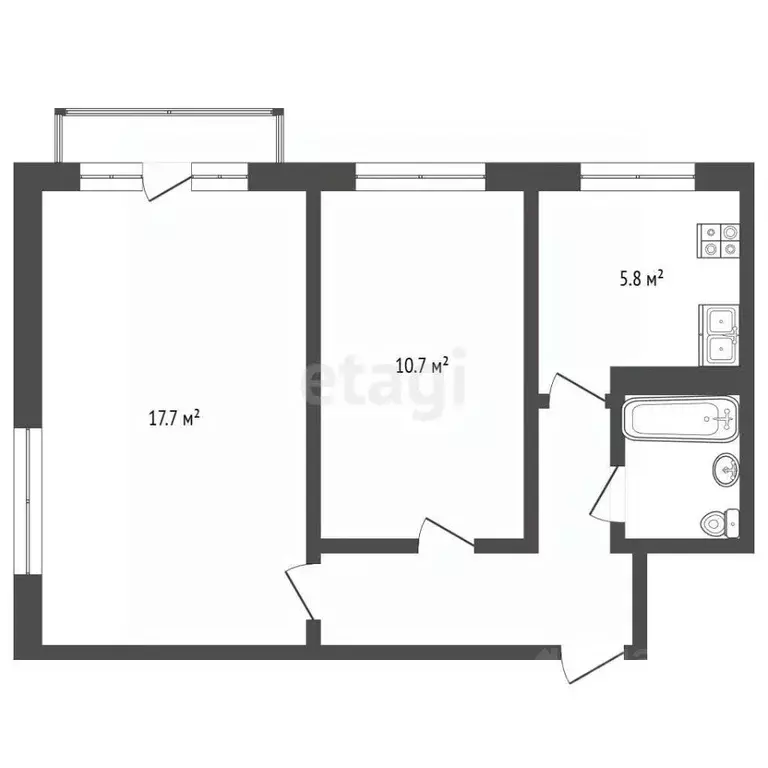 2-к кв. Мордовия, Саранск ул. Тани Бибиной, 32 (42.9 м) - Фото 2