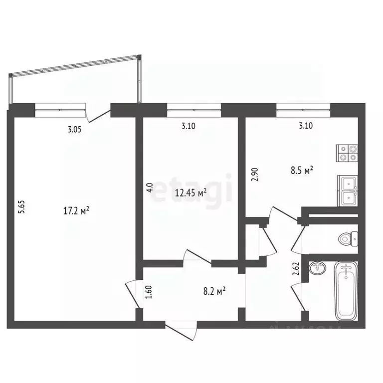 2-к кв. Орловская область, Орел ул. 8 Марта, 25 (50.6 м) - Фото 1