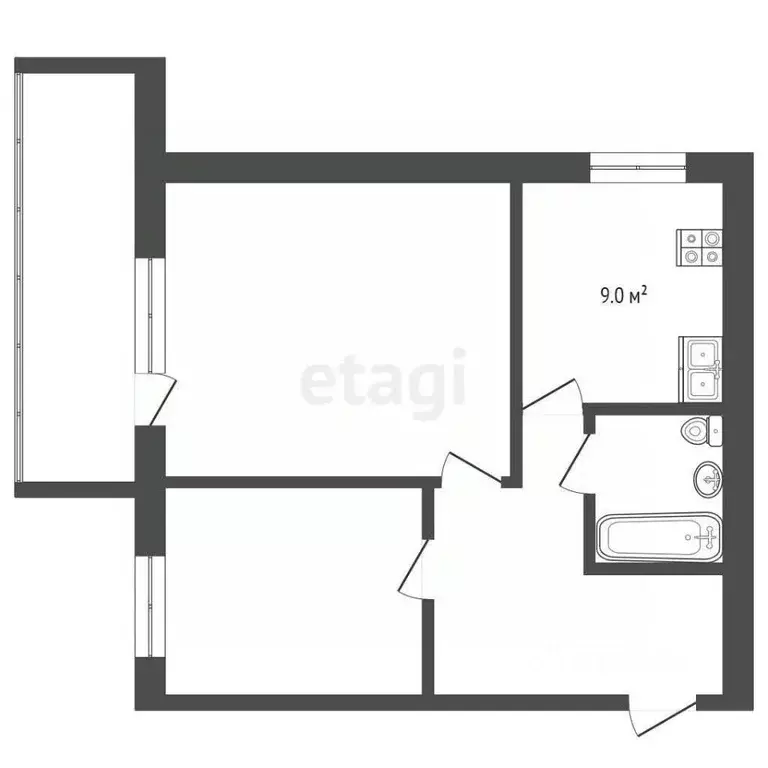 2-к кв. Тюменская область, Тюмень ул. Мельникайте, 124 (50.0 м) - Фото 1