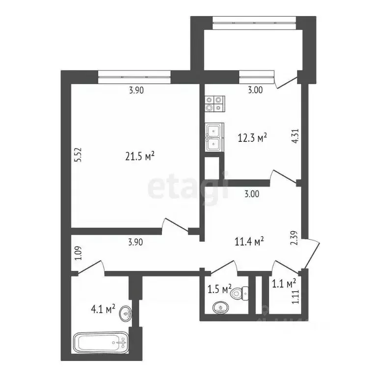 1-к кв. Ямало-Ненецкий АО, Новый Уренгой Оптимистов мкр, 10/1 (51.9 м) - Фото 2