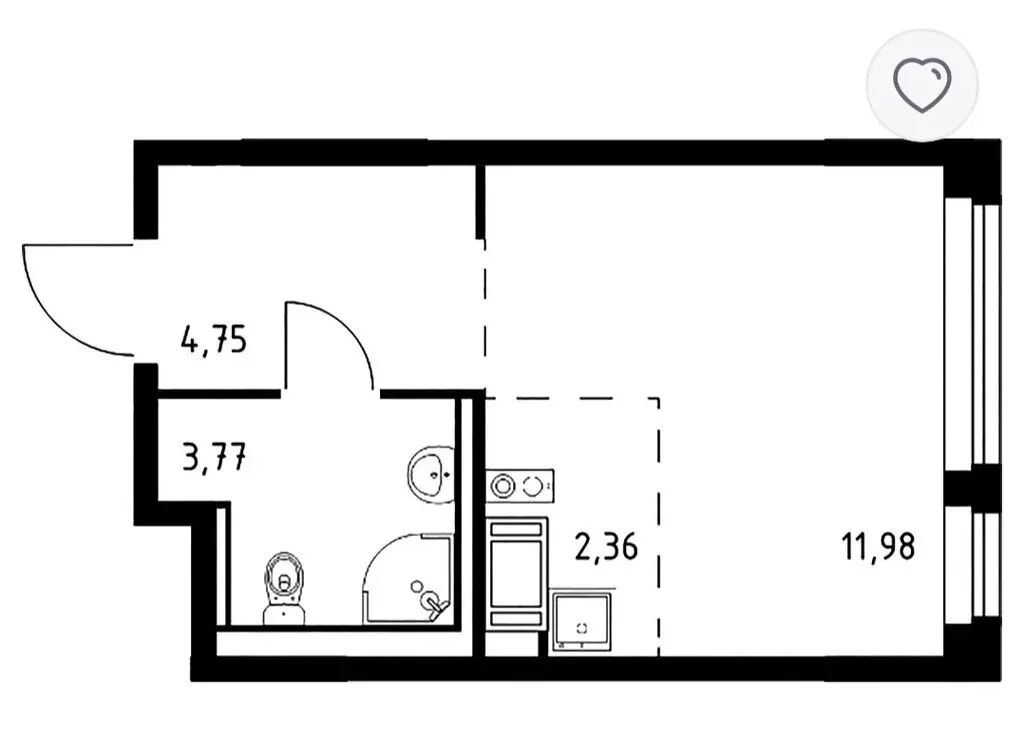 Квартира-студия: Колпино, Загородная улица, 35 (22 м) - Фото 2