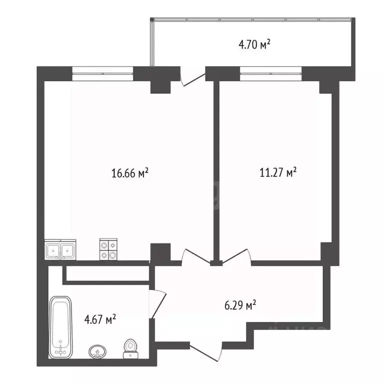 1-к кв. Тюменская область, Тюменский муниципальный округ, д. Патрушева ... - Фото 2