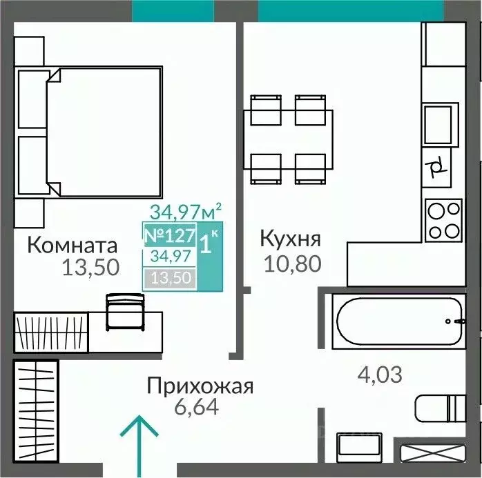 1-к кв. Крым, Симферополь Крымская роза мкр,  (34.97 м) - Фото 0