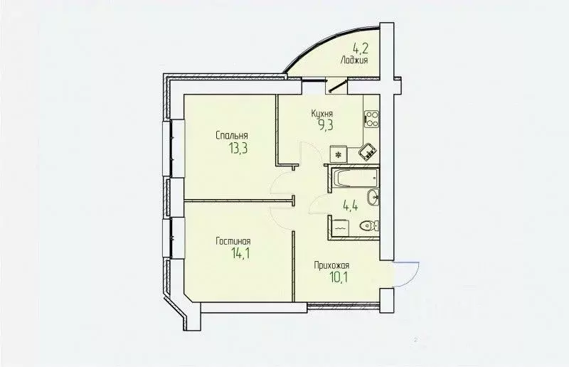 2-к кв. Кировская область, Киров Завода ОЦМ мкр,  (53.3 м) - Фото 0