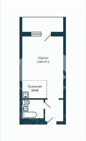 Студия Новосибирская область, Новосибирск Пригородная ул., 9 (33.0 м) - Фото 2