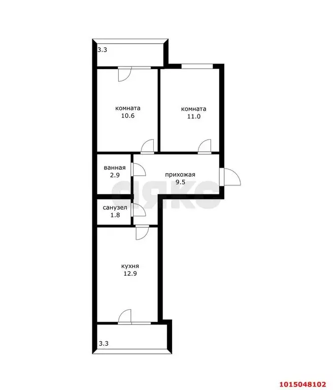 2-комнатная квартира: аул Новая Адыгея, улица Тургеневское шоссе, ... - Фото 1