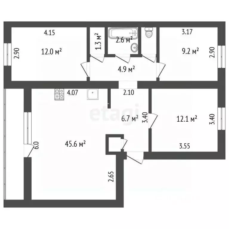 3-к кв. Саратовская область, Балашов Юбилейная ул., 38 (50.6 м) - Фото 1