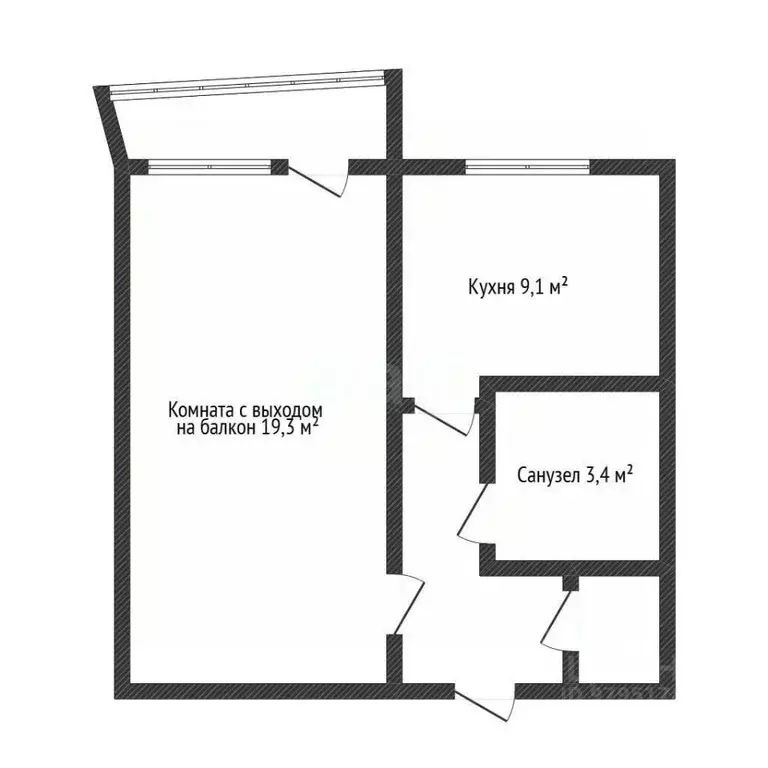 1-к кв. Татарстан, Казань Ломжинская ул., 18 (38.1 м) - Фото 2