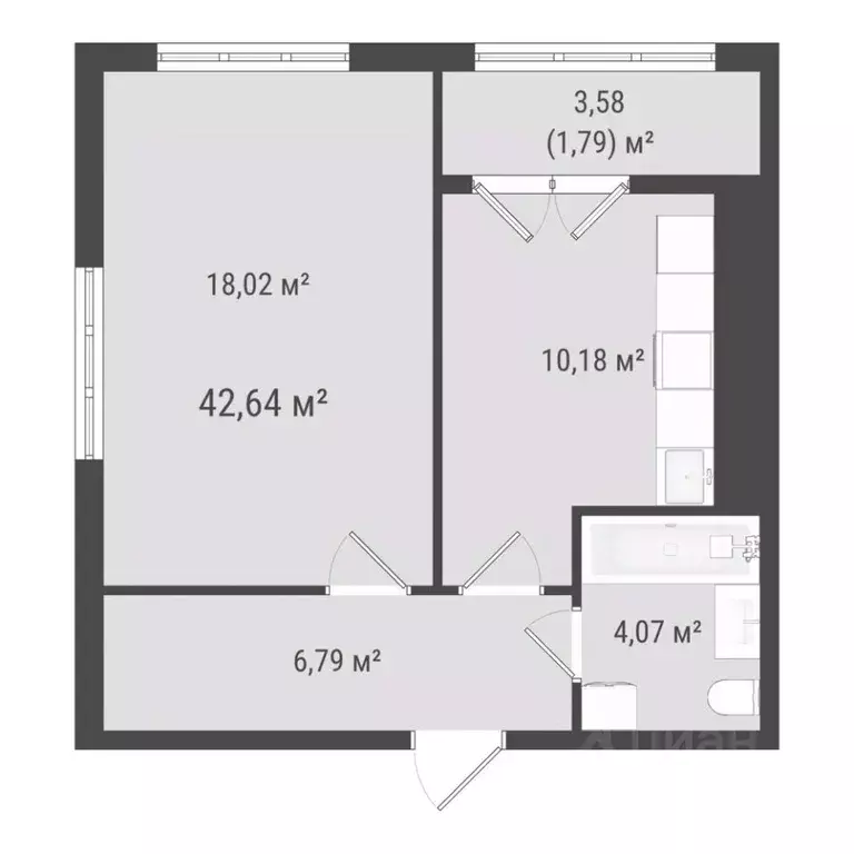 1-к кв. Сахалинская область, Южно-Сахалинск ул. Ленина (40.85 м) - Фото 0