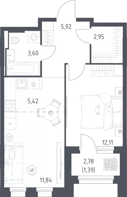 1-к кв. Московская область, Одинцовский городской округ, Заречье пгт ... - Фото 1