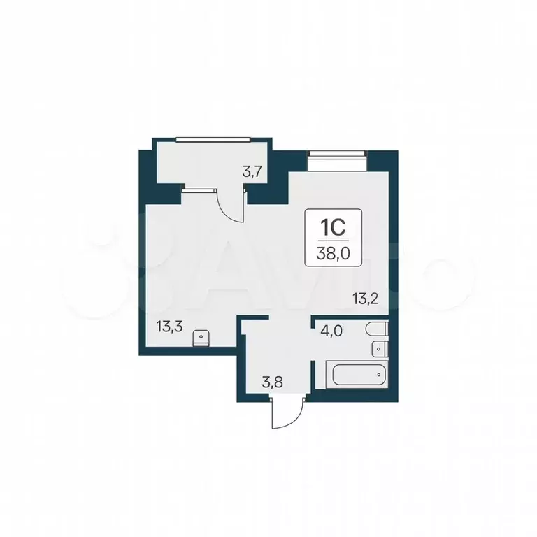Квартира-студия, 38 м, 7/11 эт. - Фото 0