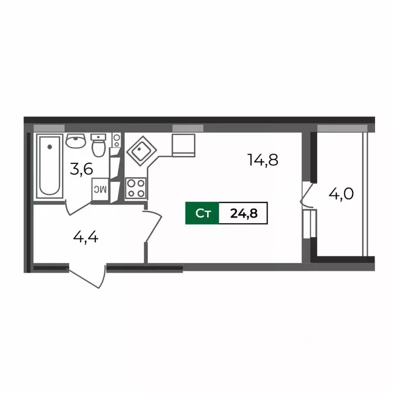 студия владимирская область, владимир бул. сталинградский, 5 (24.8 м) - Фото 0