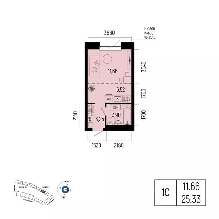 1-к кв. Башкортостан, Уфа Глумилино-1 мкр, Новатор жилой комплекс ... - Фото 1