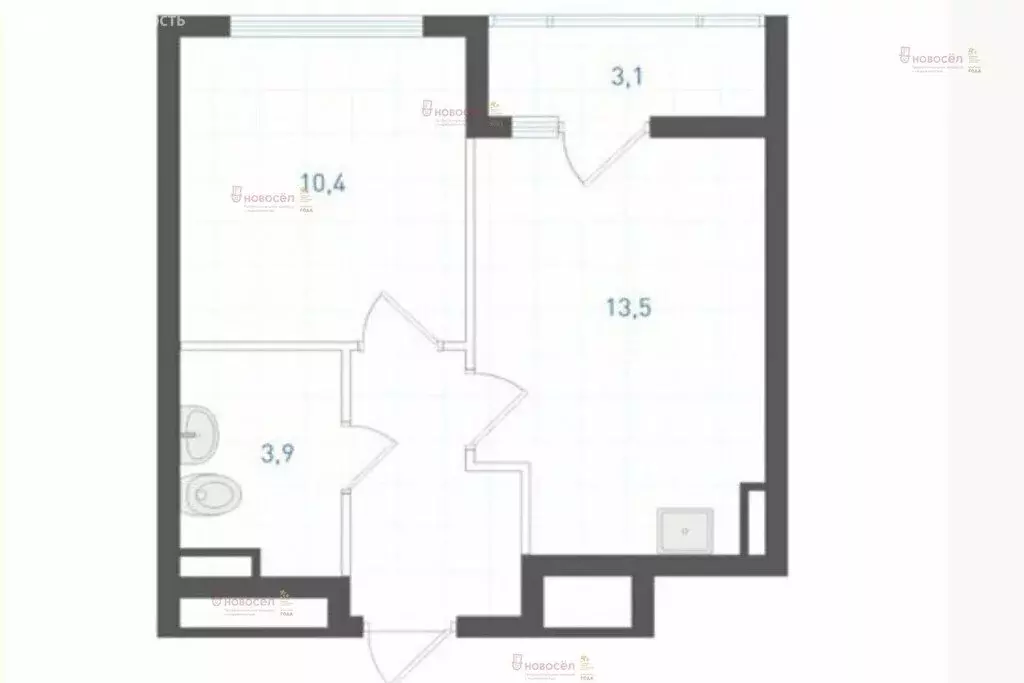 1-комнатная квартира: Екатеринбург, улица Крауля, 107 (34.8 м) - Фото 1