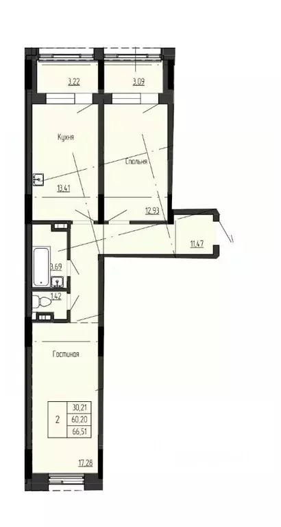 2-к кв. Саха (Якутия), Якутск ул. Чкалова, 39А (66.51 м) - Фото 0
