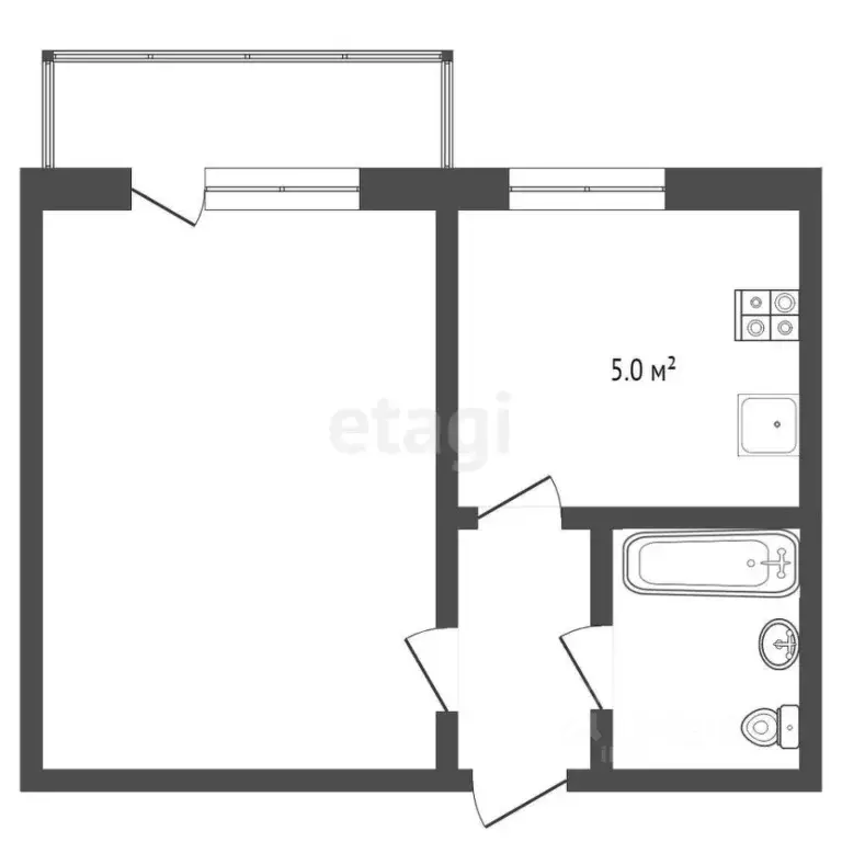 1-к кв. Ростовская область, Ростов-на-Дону ул. Лелюшенко, 9/1 (30.5 м) - Фото 2