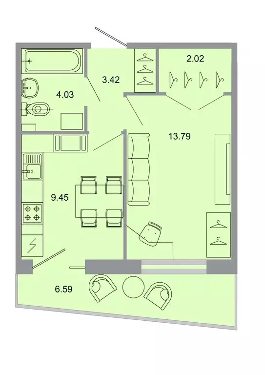 1-комнатная квартира: Бугры, Тихая улица, 13к1 (34 м) - Фото 0