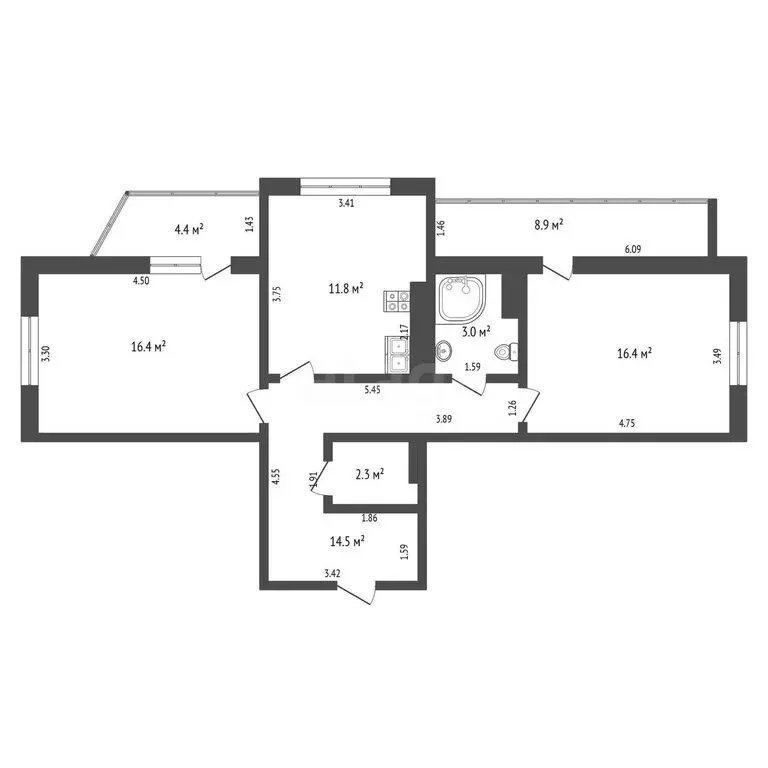 2-комнатная квартира: Анапа, Владимирская улица, 120 (64.5 м) - Фото 1