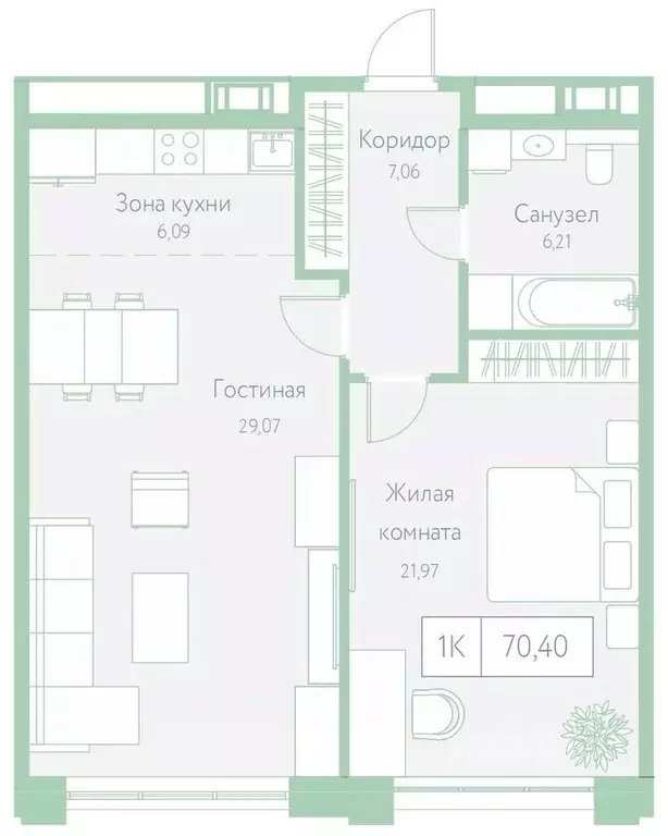 1-к кв. Хабаровский край, Хабаровск Доступный пер., 14 (70.4 м) - Фото 1