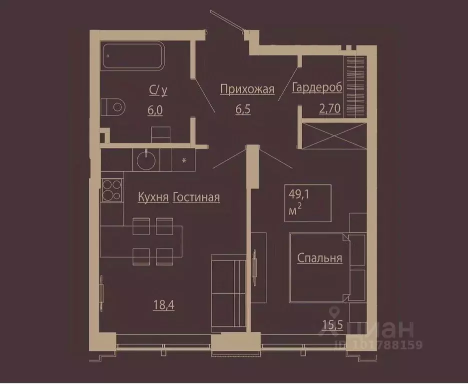 2-к кв. Новосибирская область, Новосибирск ул. Чаплыгина, 54 (48.7 м) - Фото 0