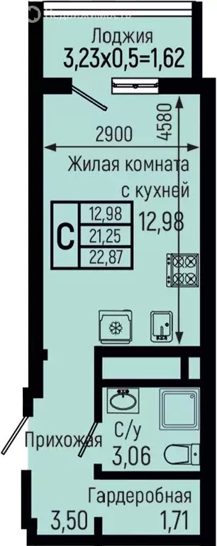 Квартира-студия: село Небуг, ЖК Botanica Hills (22.87 м) - Фото 0