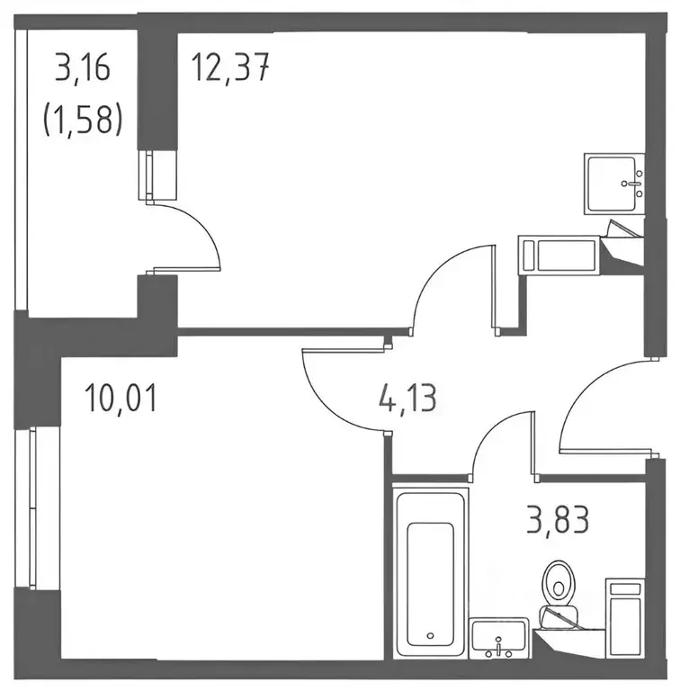 1-к кв. Москва Рязановское поселение, ул. Логинова, 5к1 (30.3 м) - Фото 2