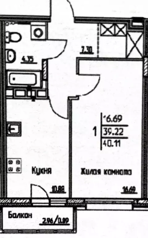1-к кв. Пермский край, Пермь ул. Капитана Гастелло, 5 (40.11 м) - Фото 2