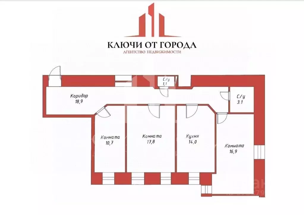 3-к кв. Санкт-Петербург 15-я Васильевского острова линия, 34 (82.5 м) - Фото 1