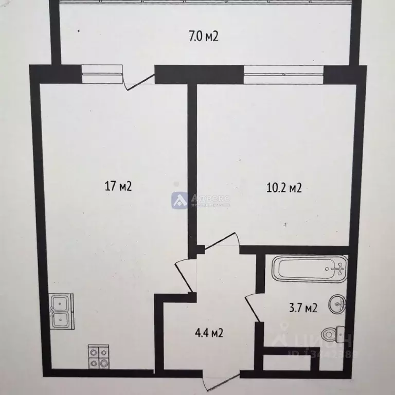 1-к кв. Тюменская область, Тюменский муниципальный округ, д. Патрушева ... - Фото 2