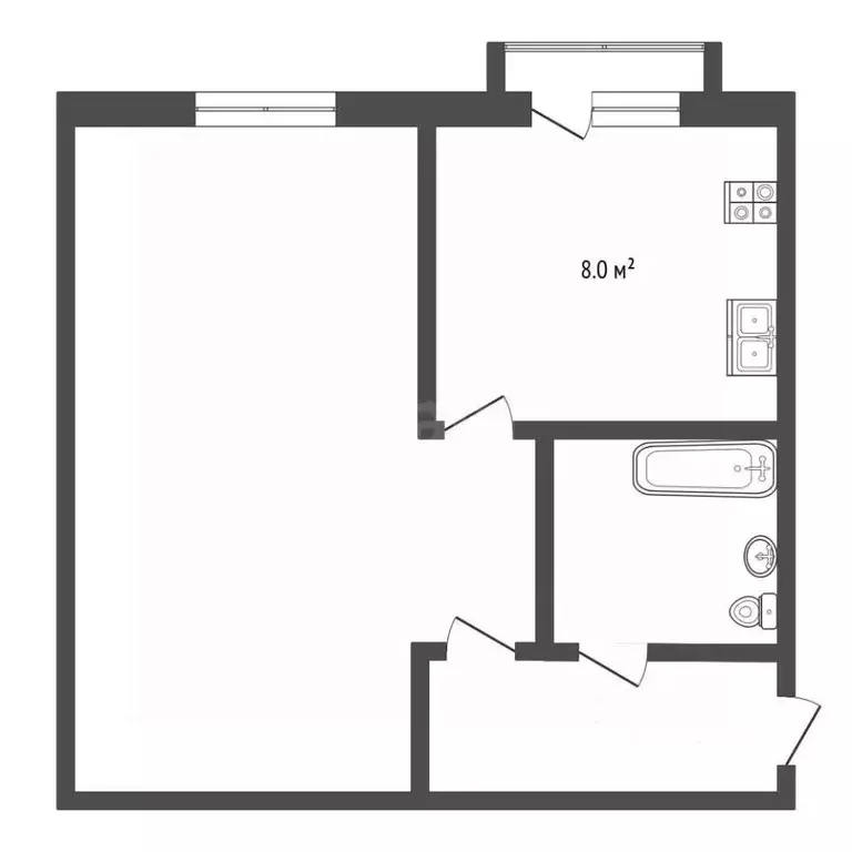 1-к кв. Хабаровский край, Хабаровск Пионерская ул., 46 (36.9 м) - Фото 2