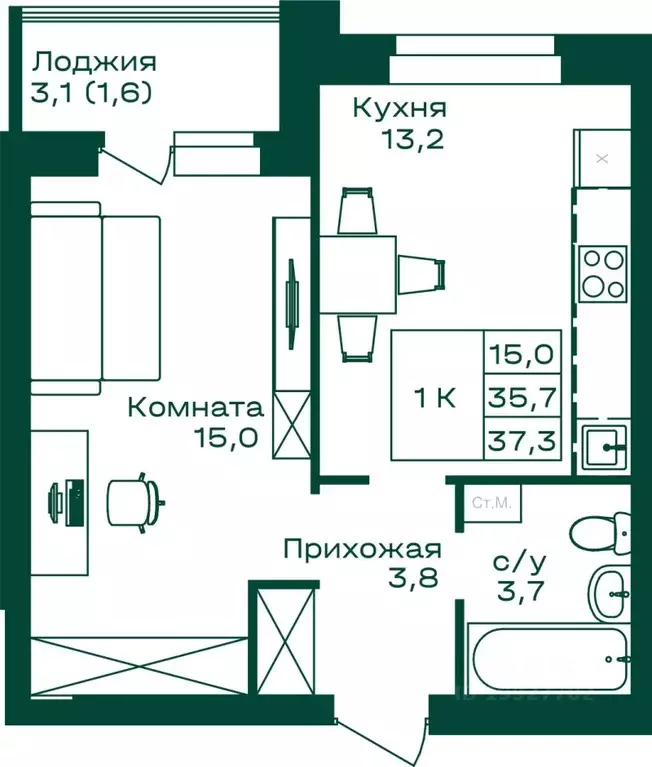 1-к кв. Алтай, Майминский район, с. Майма  (37.3 м) - Фото 0
