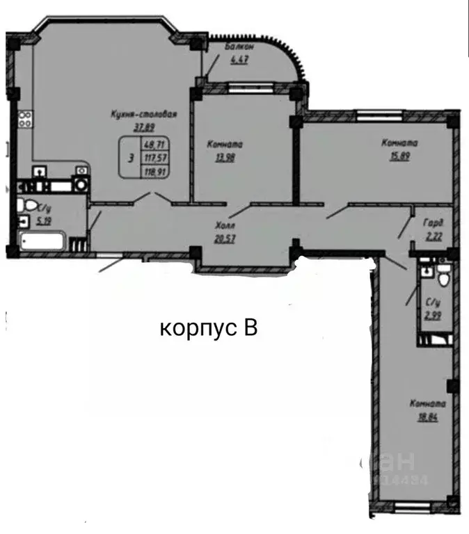 3-к кв. Ставропольский край, Ессентуки Дом под аркой жилой комплекс ... - Фото 0