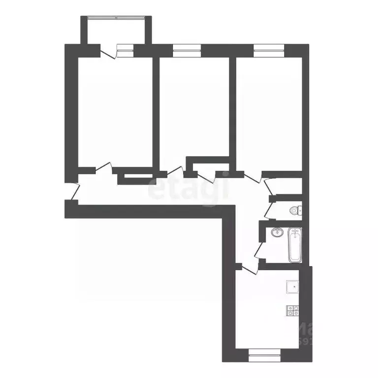 3-к кв. Тульская область, Тула ул. Мира, 62 (78.7 м) - Фото 1