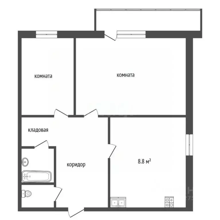 2-к кв. Тамбовская область, Тамбов городской округ, пос. Строитель, ... - Фото 2