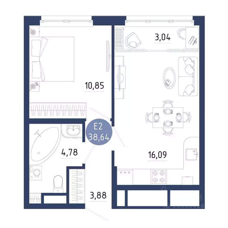 1-к кв. Рязанская область, Рязанский муниципальный округ, с. Дядьково ... - Фото 1