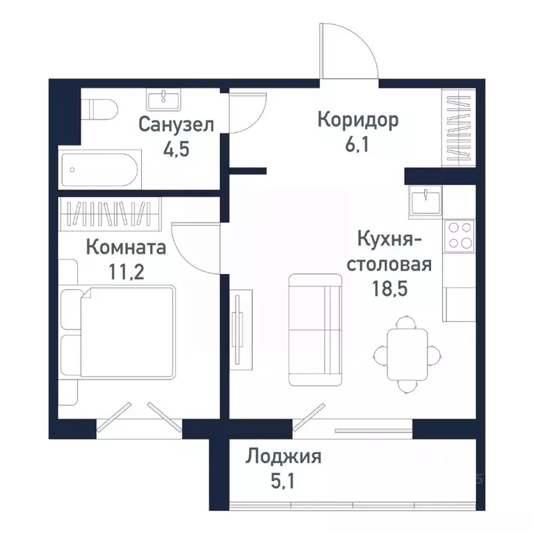 1-к кв. Челябинская область, Челябинский городской округ, пос. ... - Фото 1