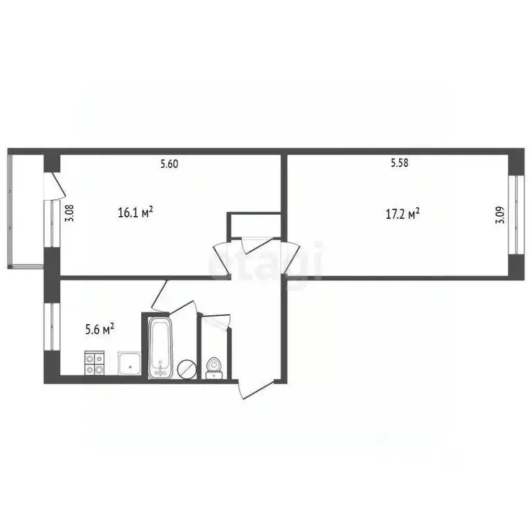 2-к кв. Камчатский край, Петропавловск-Камчатский ул. Абеля, 19 (47.3 ... - Фото 2