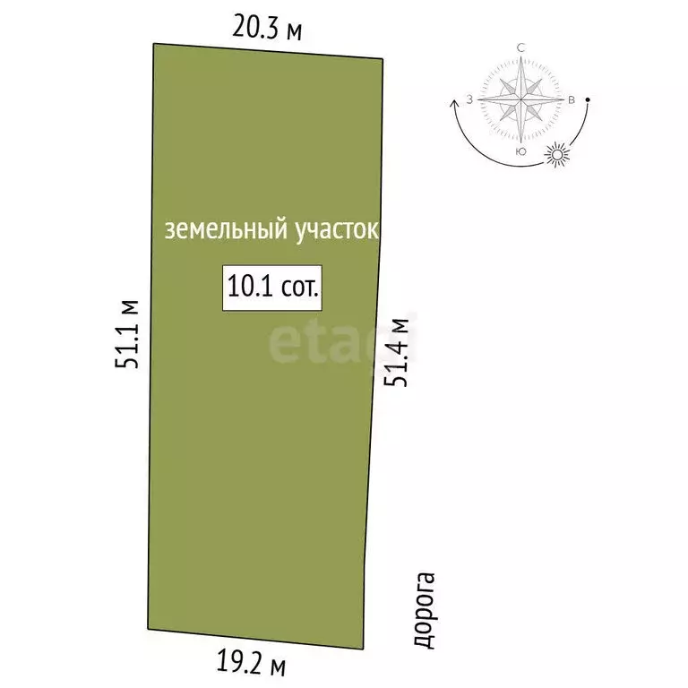 Участок в Патрушева, Трактовая улица (10.05 м) - Фото 1