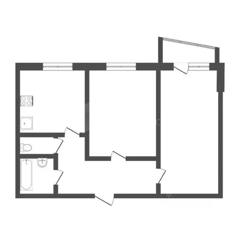 2-к кв. Алтайский край, Барнаул Докучаево мкр, ул. Шукшина, 18 (50.2 ... - Фото 2