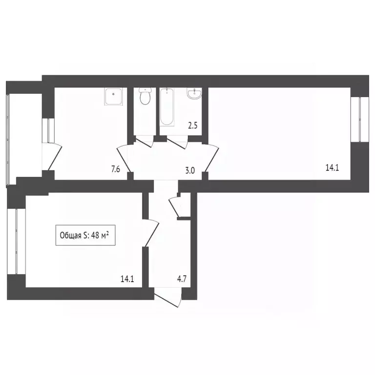 2-к кв. Алтайский край, Барнаул ул. Бехтерева, 10 (48.0 м) - Фото 2