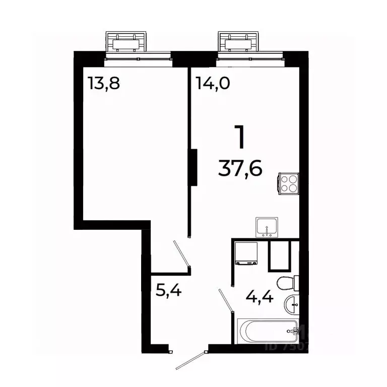 1-к кв. Нижегородская область, Нижний Новгород ул. Коперника, 15 (37.6 ... - Фото 1