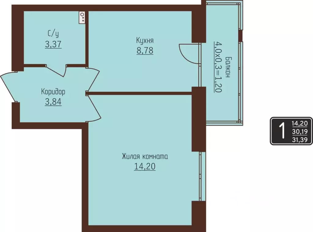 1-к кв. Пермский край, Пермь ул. Писарева, 8 (31.39 м) - Фото 1