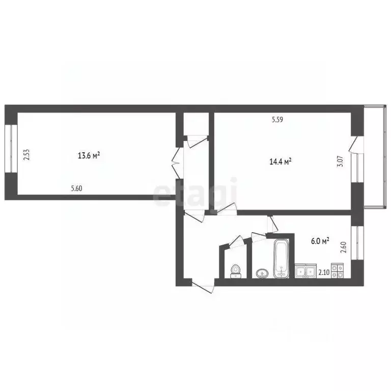 2-к кв. Вологодская область, Череповецкий район, д. Ясная Поляна ул. ... - Фото 2