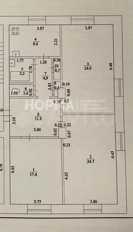 3-к. квартира, 98,1 м, 5/5 эт. - Фото 0