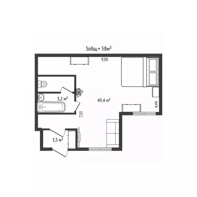 Офис в Новосибирская область, Новосибирск ул. Виктора Уса, 1/1 (58 м) - Фото 2