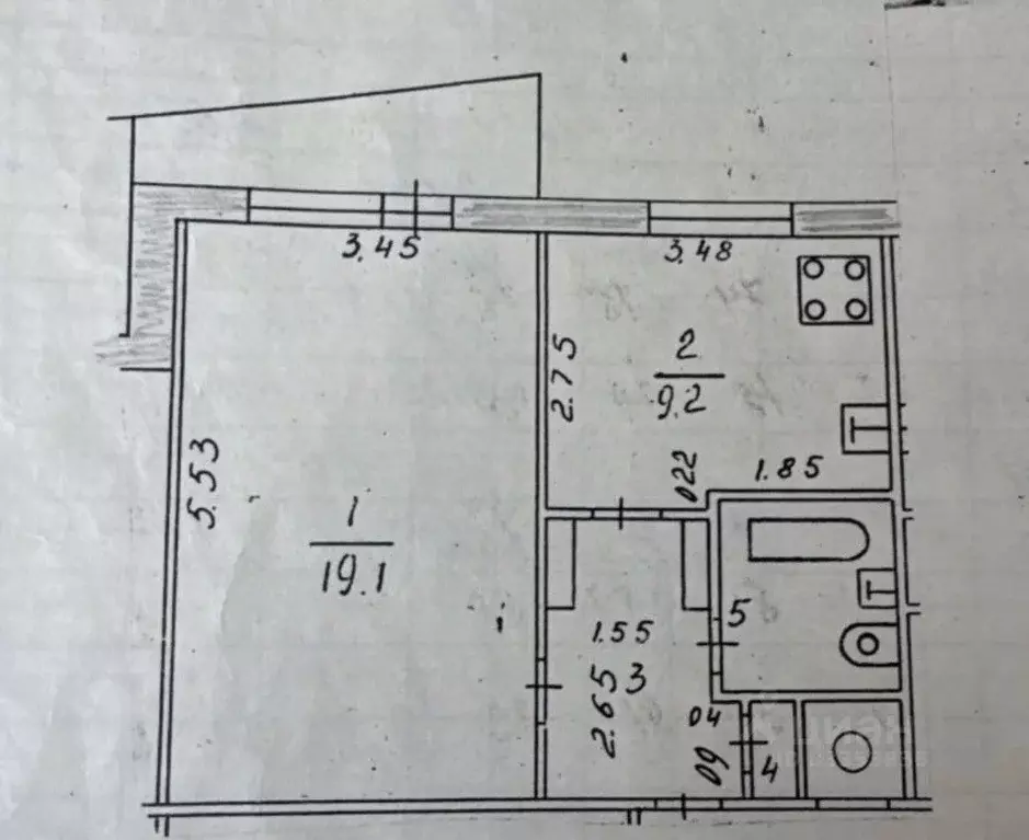 1-к кв. Татарстан, Казань ул. Юлиуса Фучика, 131 (37.8 м) - Фото 2