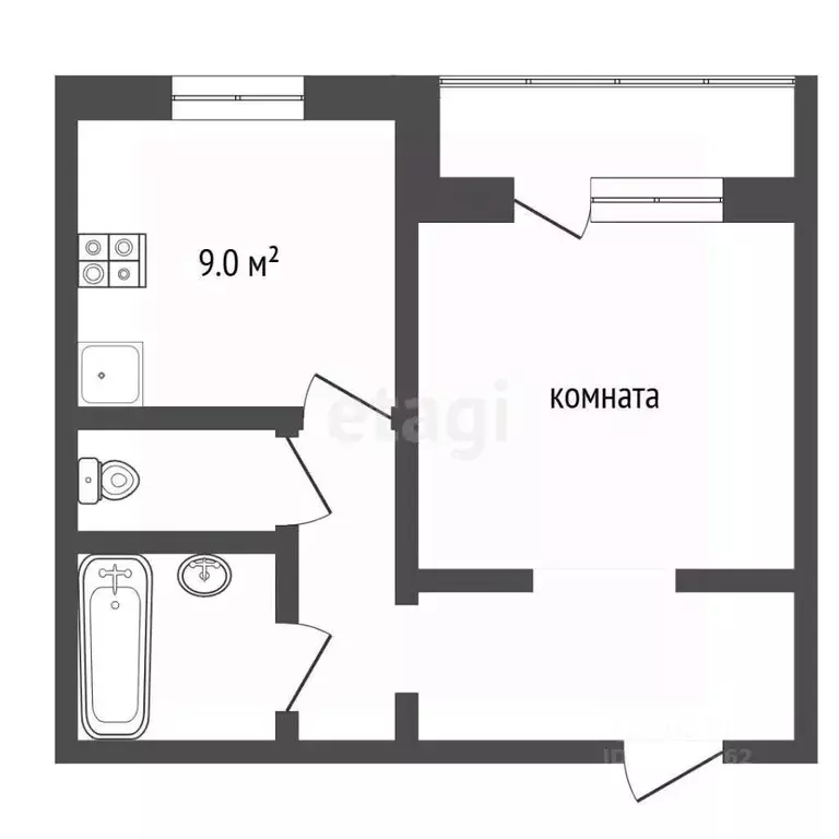 1-к кв. Челябинская область, Челябинск ул. Академика Королева, 27а ... - Фото 2